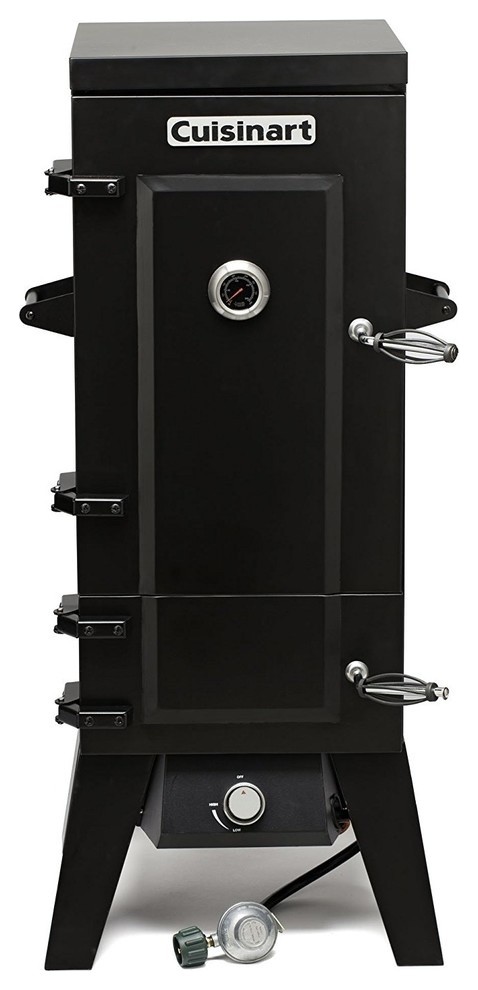 Propane Smoker, Vertical Design With 2 Doors for Optimal Smoker Access, Black