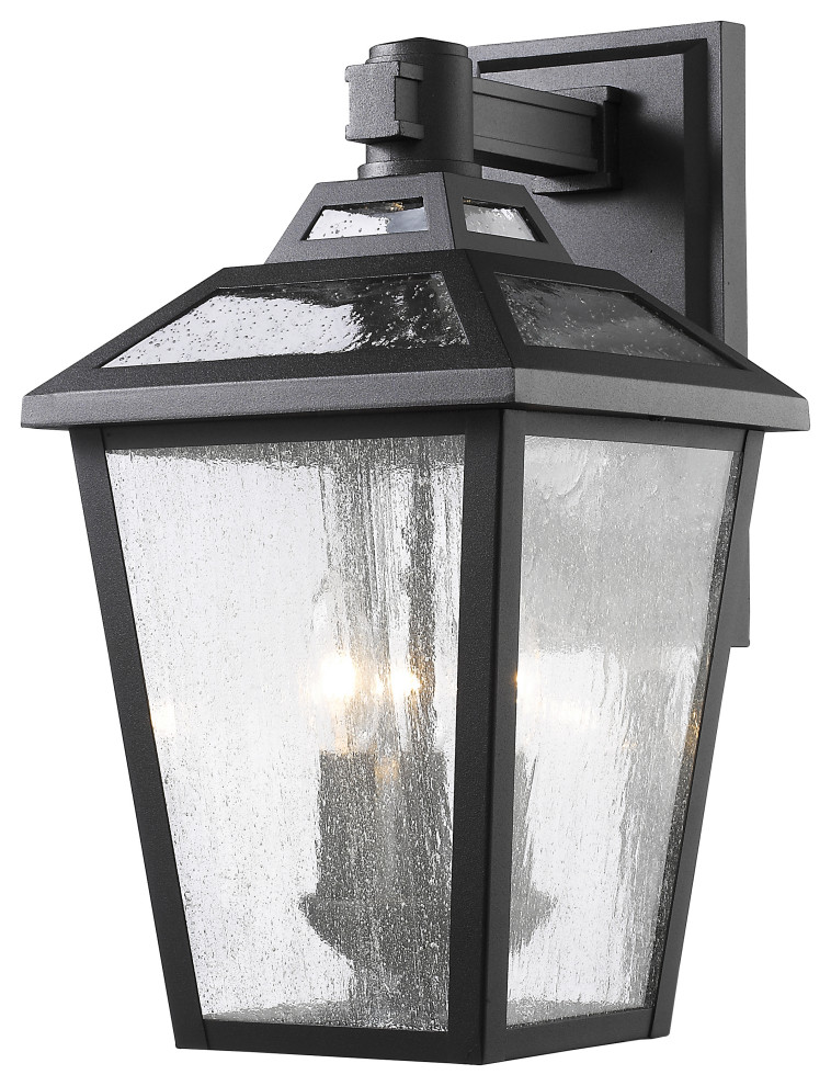 Bayland Collection 3 Light Outdoor Wall Light in Black Finish