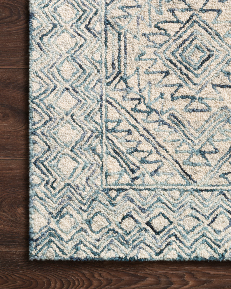 100% Wool Bluestone Ziva Area Rug by Loloi II, 7'9"x9'9"