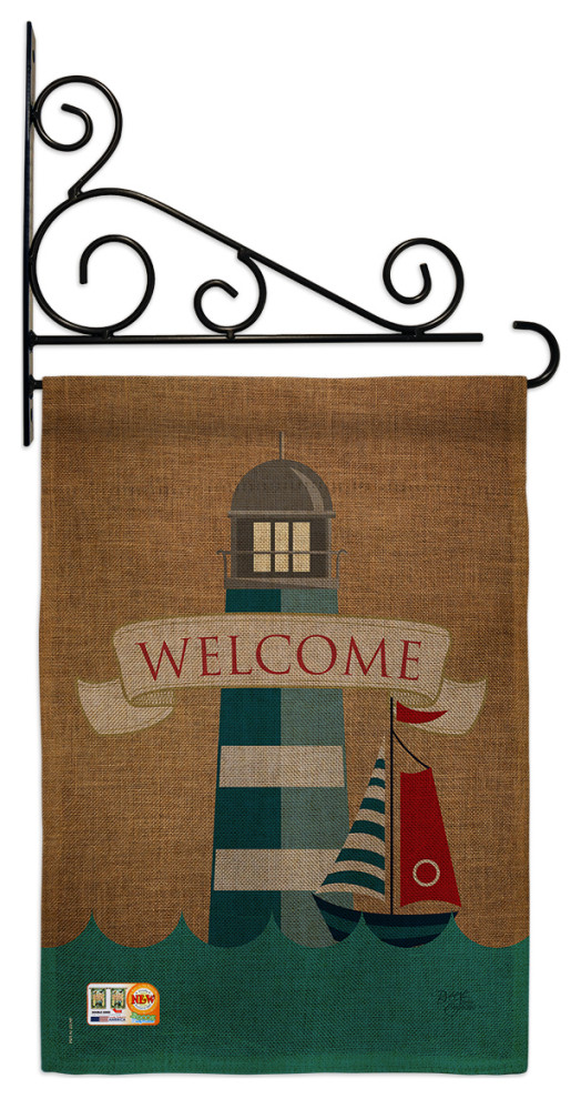 Lighthouse & Sailboat Coastal Nautical Garden Flag Set Modern Flags