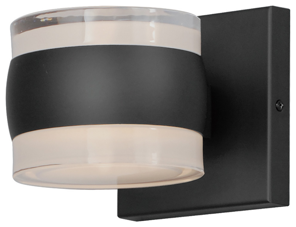 Modular LED Outdoor Wall Sconce in Black Transitional Outdoor Wall