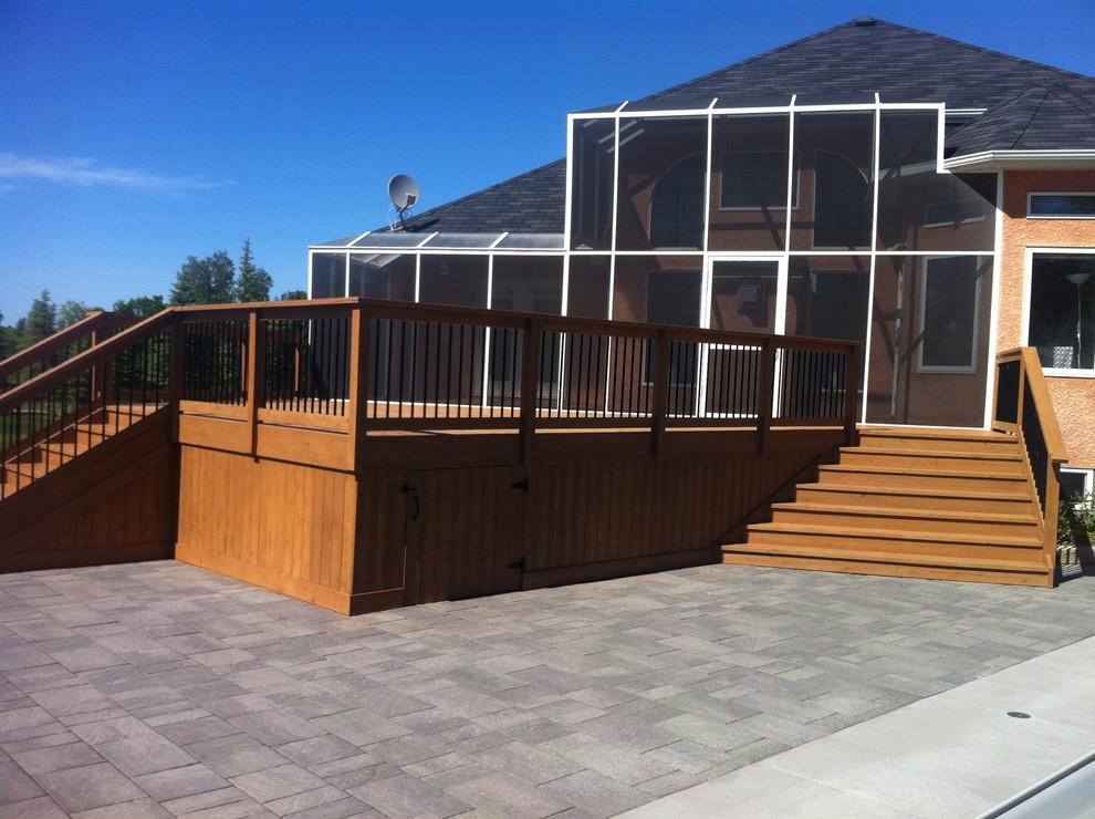 Example of a large backyard deck design