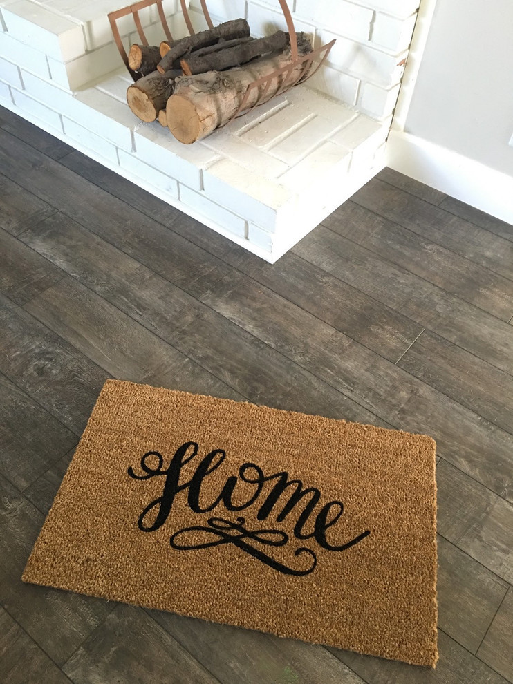Hand Painted Simple and Sweet "Home" Doormat, Black Soul