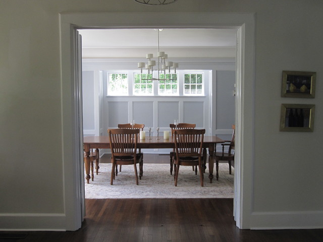 wood paneling in dining room