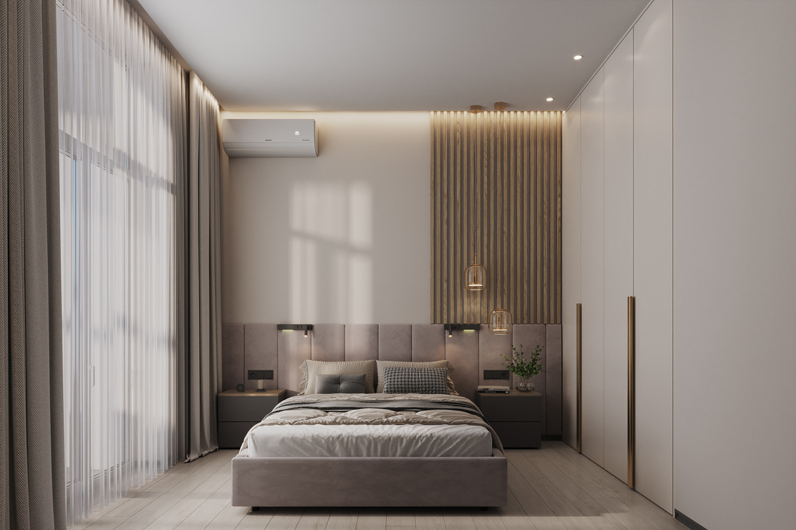 Современная спальня ЖК Сердце столицы