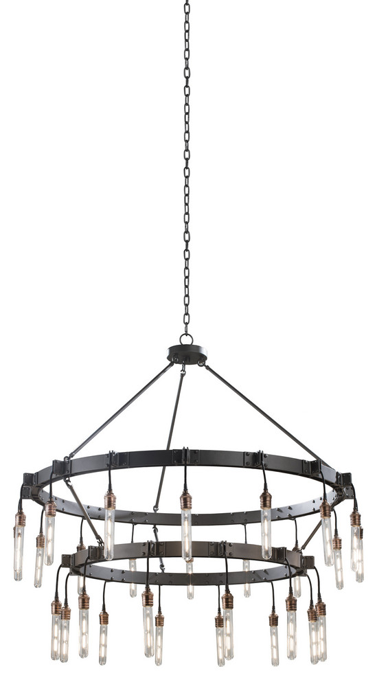 Stuyvesant 41x41" 28-Light Industrial Large Chandeliers by Kalco