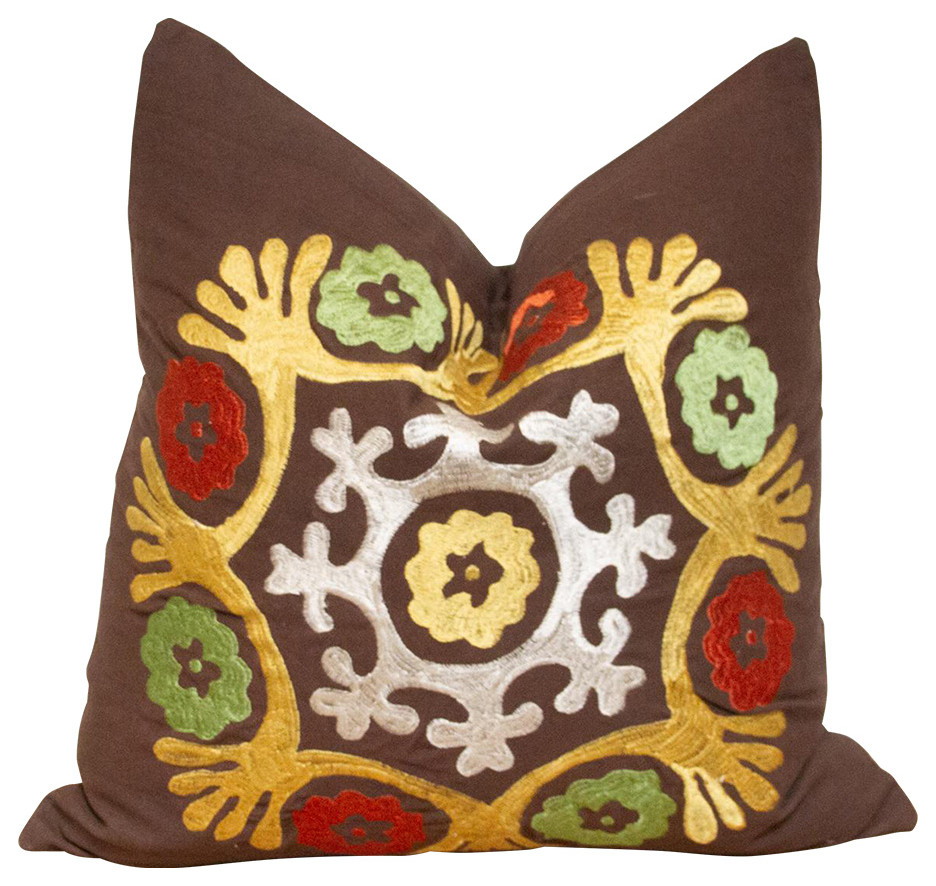 Rosette Cotton Suzani Pillow Cover