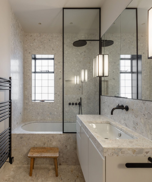 Modern Fusion: Terrazzo Tiles and Bathtub Ideas for Small Spaces