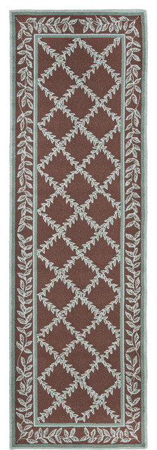 Safavieh Chelsea Collection HK230 Rug, Brown/Blue, 2'6"x12'