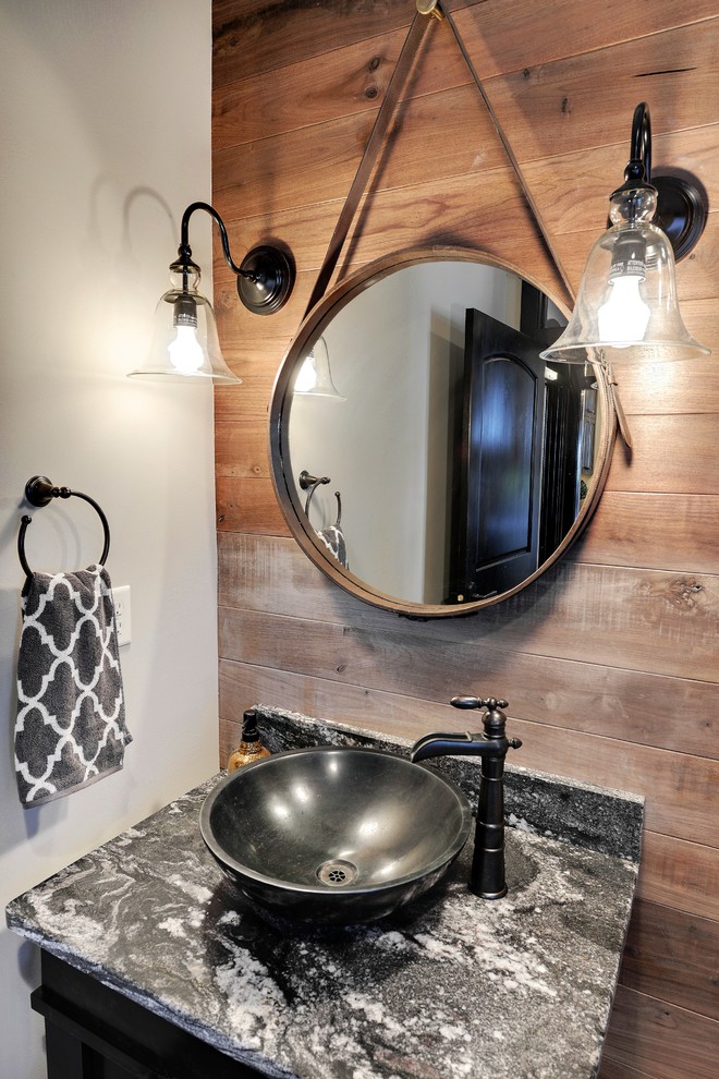 Design ideas for a transitional powder room in Minneapolis.