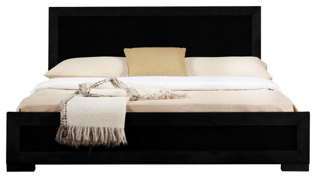 Black Wood Full Platform Bed Transitional Platform Beds By Ustradeent Llc Houzz