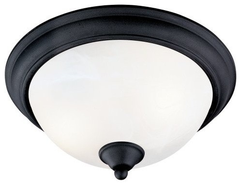 Hardware House Tuscany Flush Mount Ceiling Light, Textured Black ...