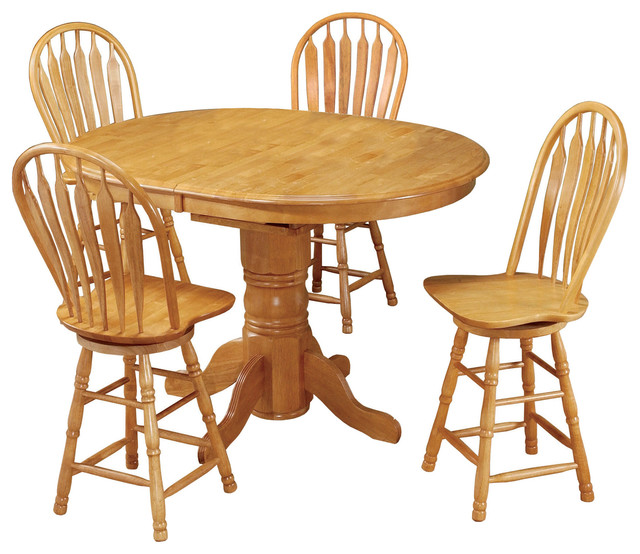 Sunset Trading 5 Pc Oval Erfly Leaf Pub Table Set Light Oak Sunset Trading 5 Pc Oval Erfly Leaf Pub Table Set Light Oak Traditional Dining Sets By