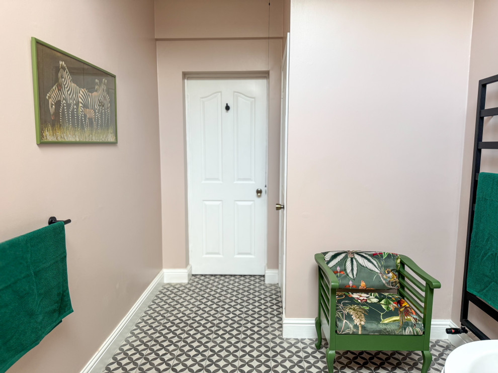 Terracota coloured bathroom in Sutton