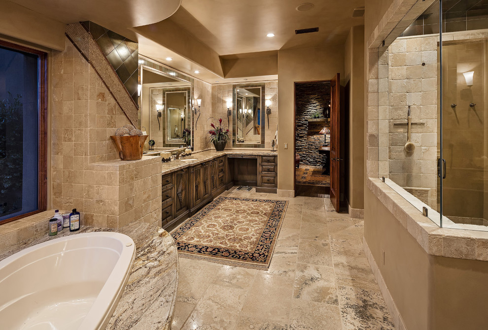 Inspiration for a rustic bathroom remodel in Phoenix