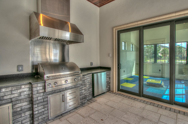 Outdoor Kitchen And Home Gym Traditional Home Gym Orlando