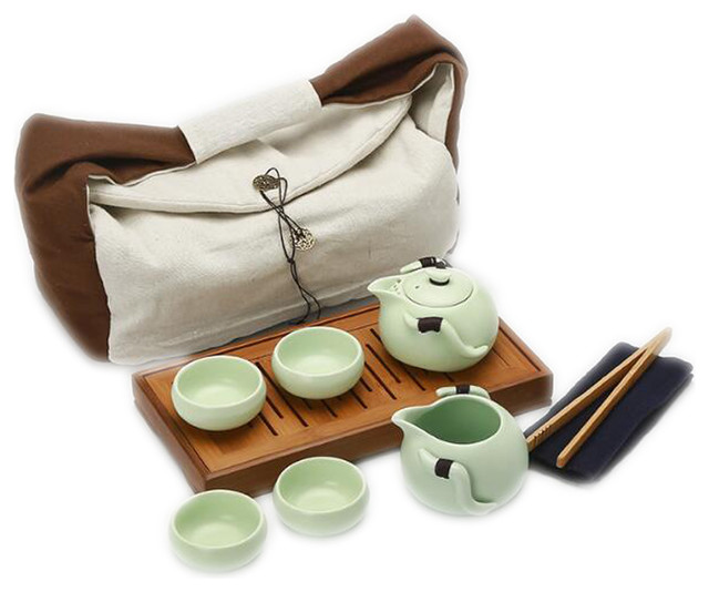 Chinese portable tea set pottery tea pot tea cups for travel ceramic pot of tea