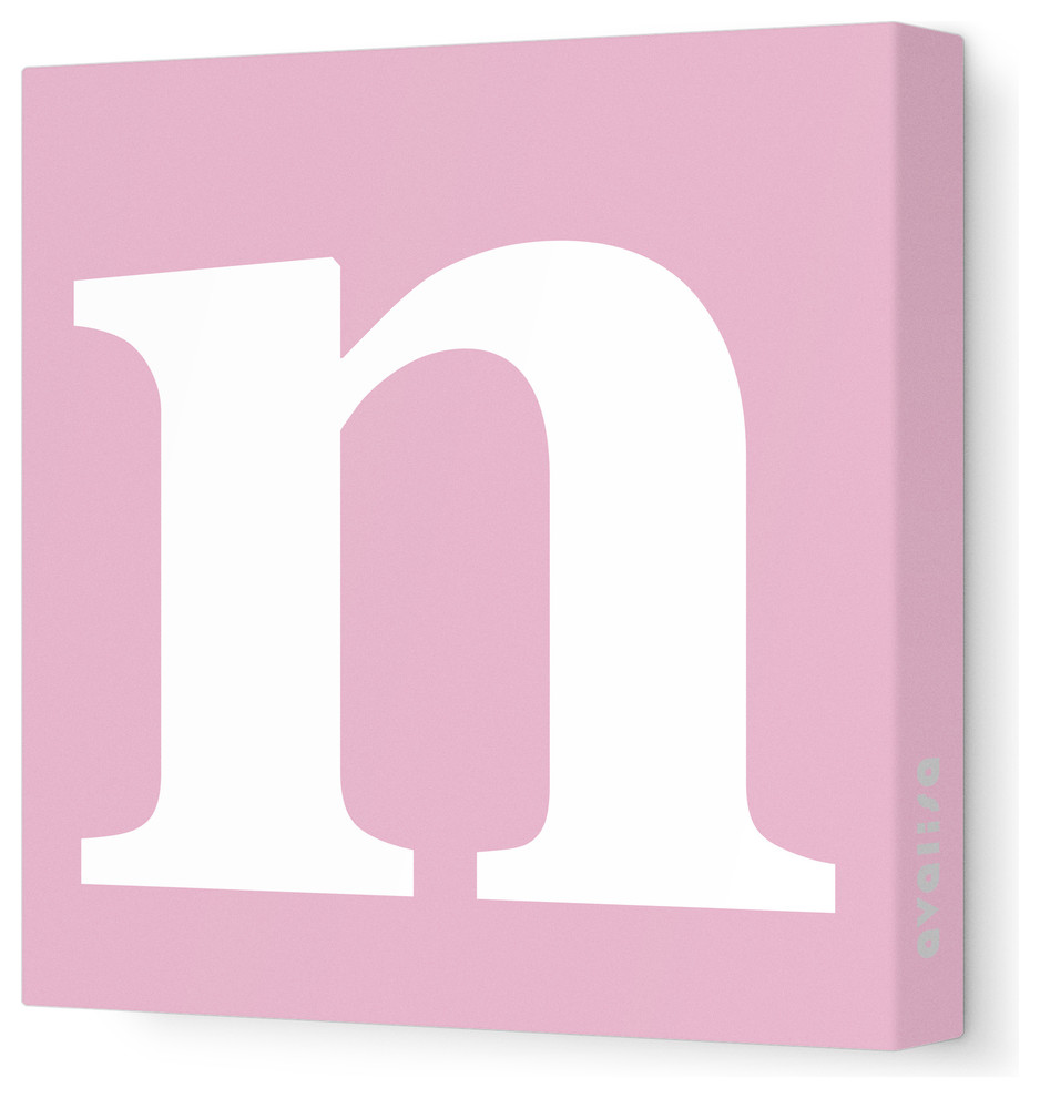 Letter - Lower Case 'n' Stretched Wall Art, 12" x 12", Pink