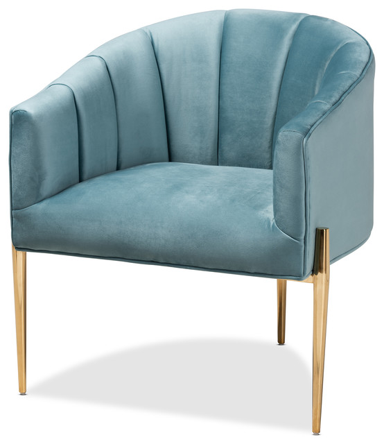 velvet light blue chair