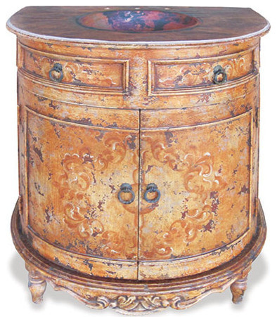 Old World Tuscan Travertine Half Moon Vanity Traditional Old World Tuscan Travertine Half Moon Vanity Traditional Bathroom Vanities And Sink Consoles By Lutina Furniture