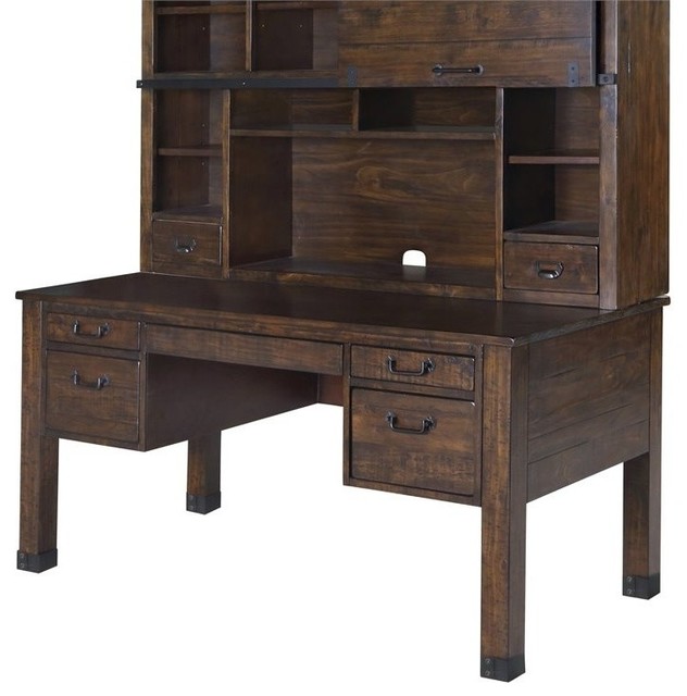 Magnussen Pine Hill Writing Desk, Rustic Pine Desks And Hutches by