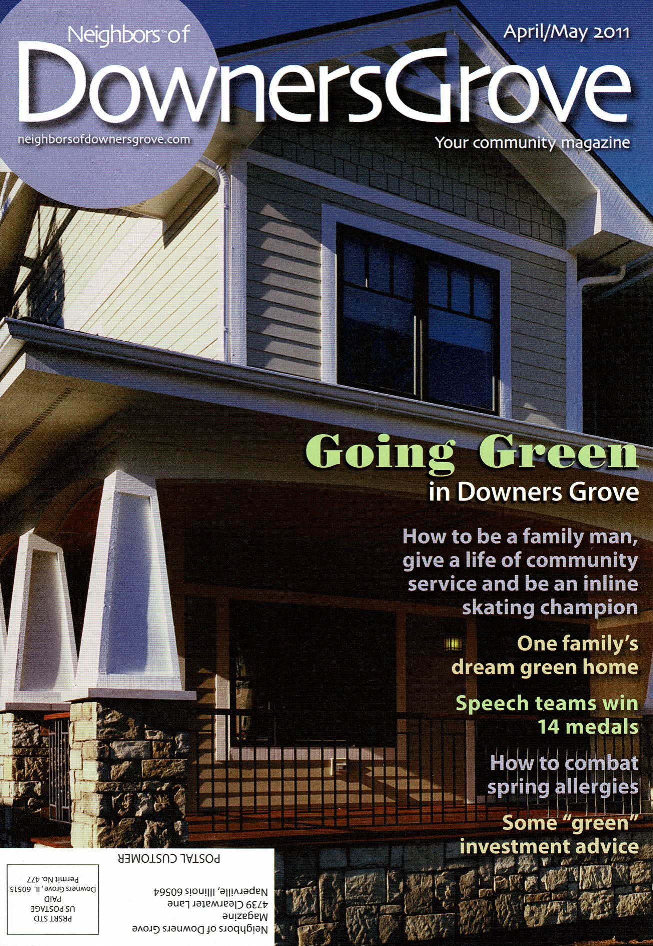 Neighbors Magazine - Going Green in Downers Grove, Apr / May 2011 —featuring 12/12 Architects