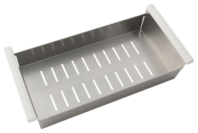 STYLISH Stainless Steel Over the Sink Colander for 16" Sink Opening