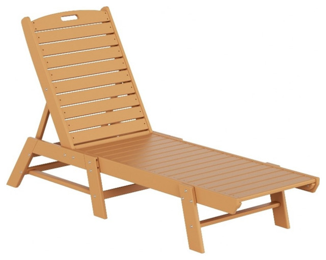 Paradise Reclining Chaise Lounge with Poly Material Contemporary Outdoor Chaise Lounges by