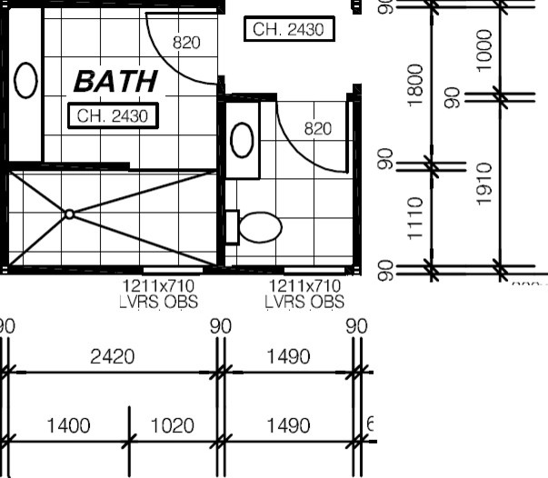 Powder Bath Floor Plan 736x490