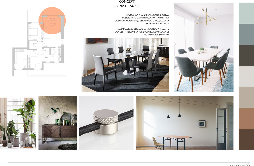 Restyling di un appartamento a Milano - Concept Zona Pranzo