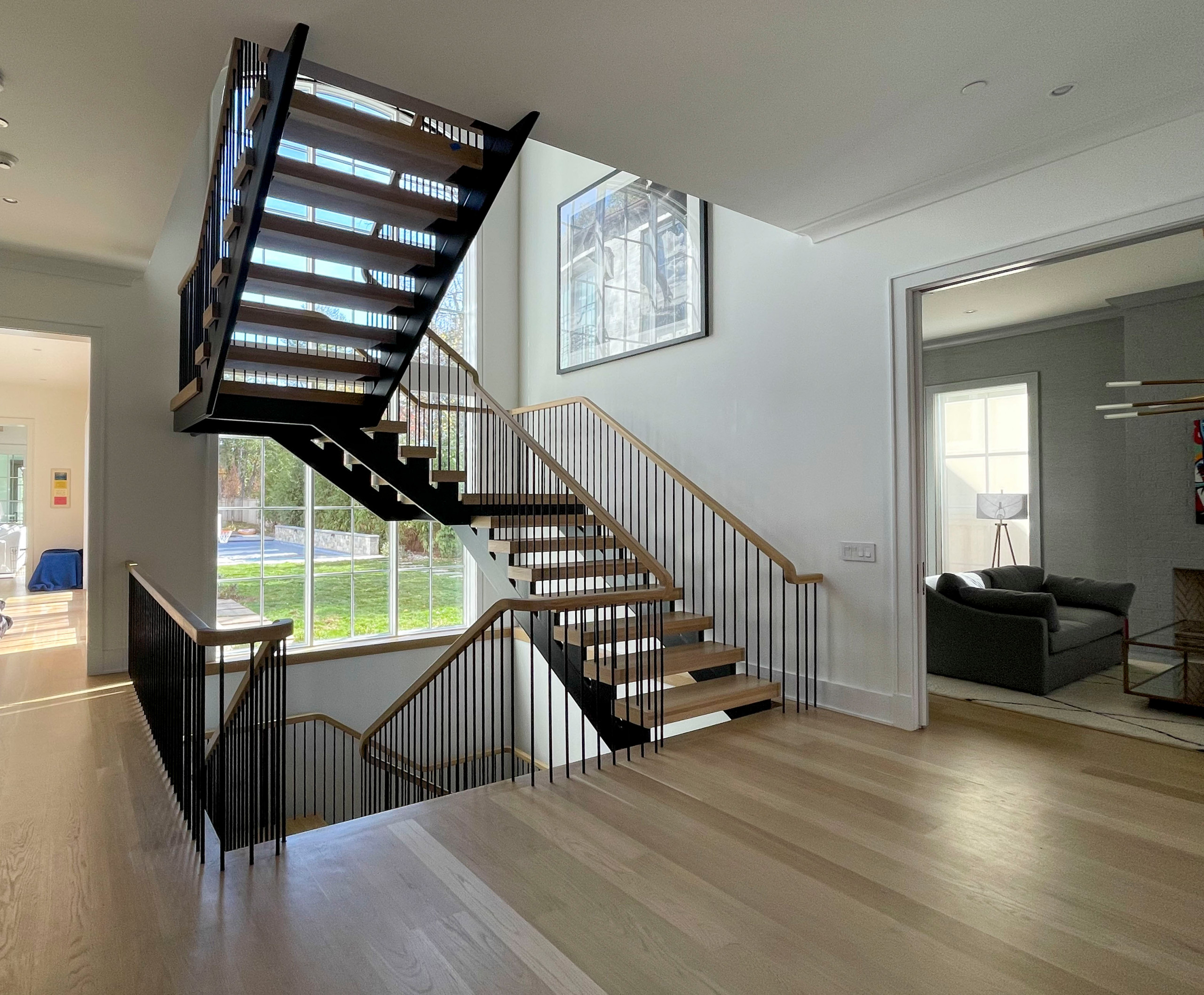 96_Dramatic cantilevered no-riser staircase, Bethesda, MD 20814