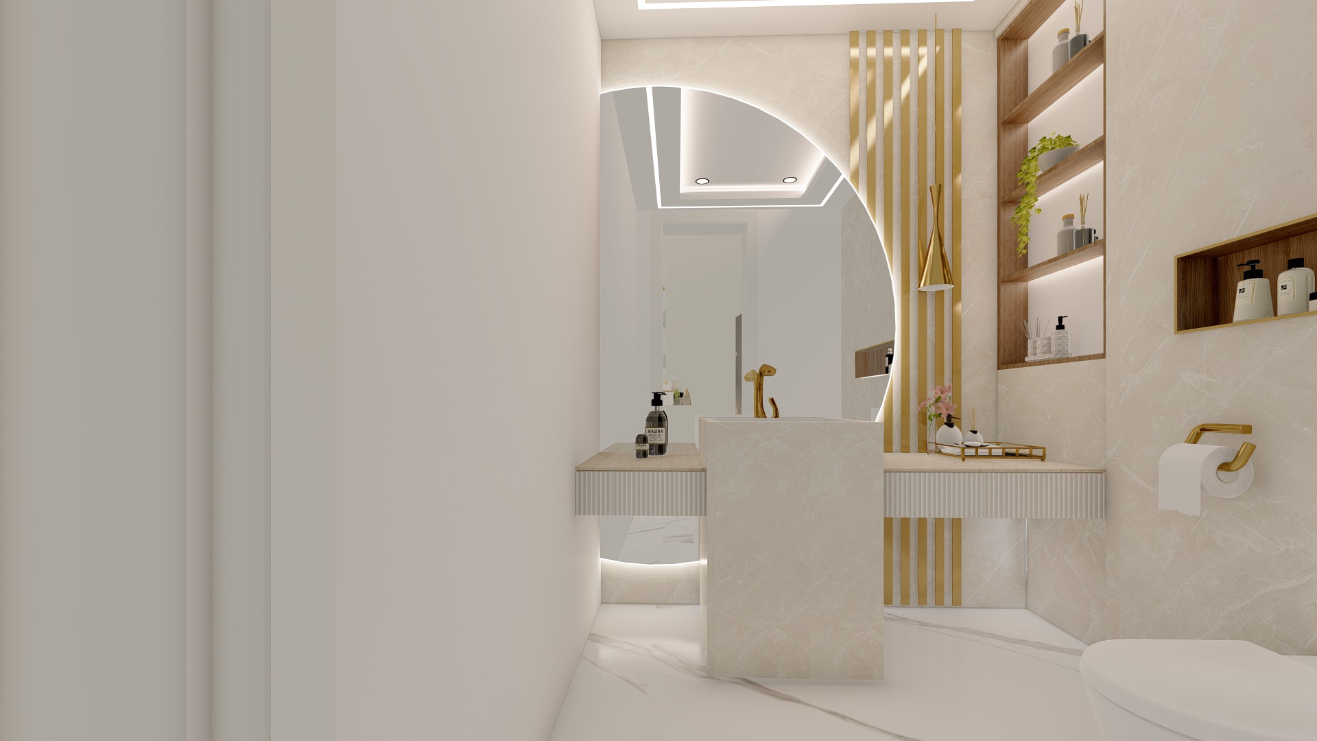 Modern Powder Room Redesign at Hornchurch