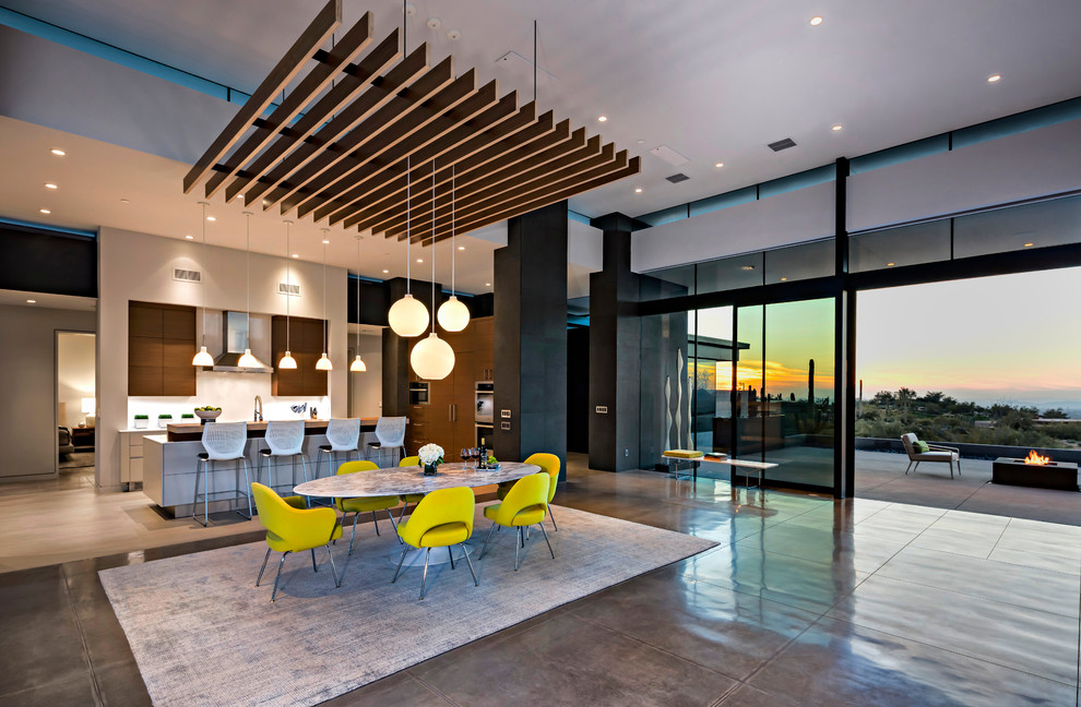 Inspiration for a modern dining room in Phoenix.
