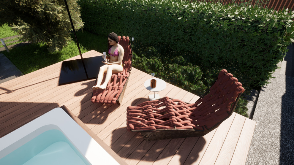 Коттедж ЖСК Горелый Хутор, Ландшафтный дизайн участка 6 соток