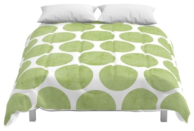 Society6 Green Polka Dots Comforter Contemporary Comforters