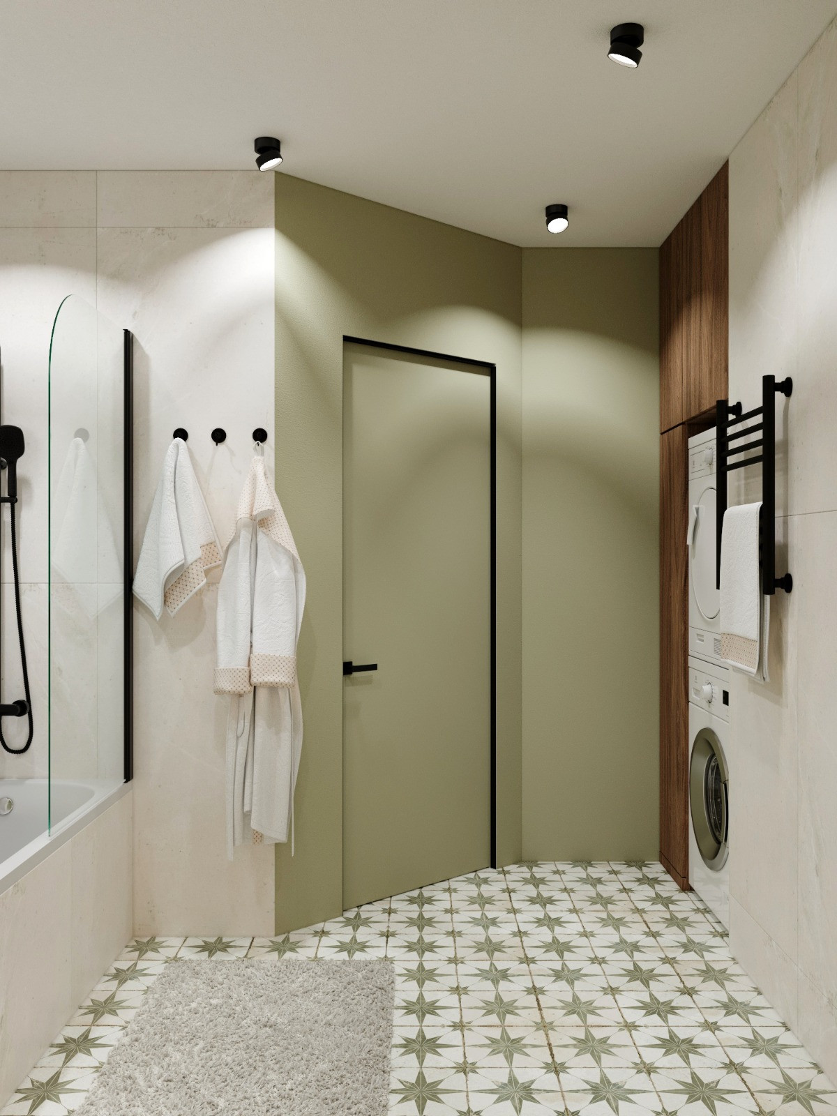 Ванная в ЖК "Нахабино" в скандинавском стиле