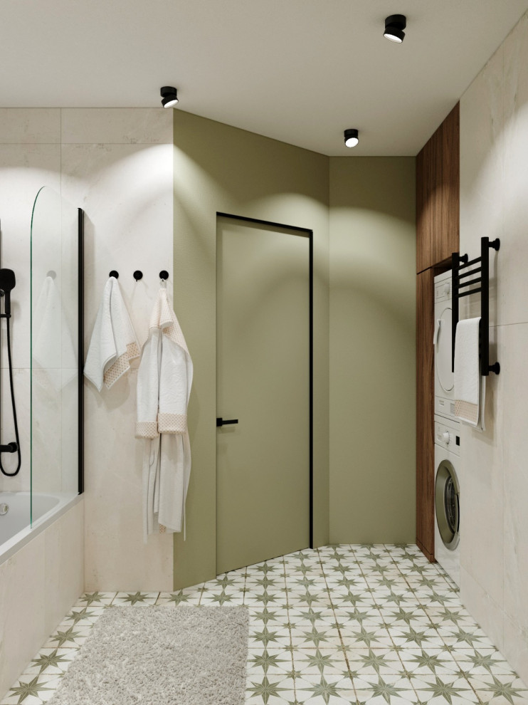 Ванная в ЖК "Нахабино" в скандинавском стиле