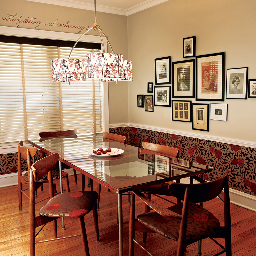 Design ideas for an eclectic dining room in Denver with beige walls.