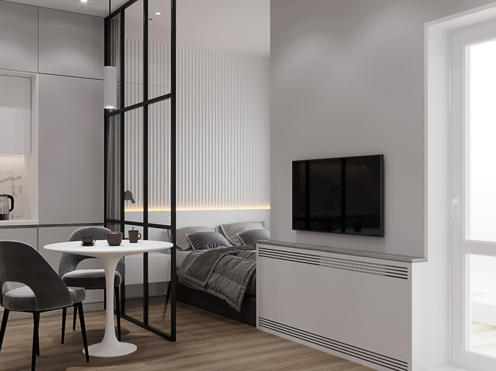 Дизайн студии в Минске. Вид на спальню