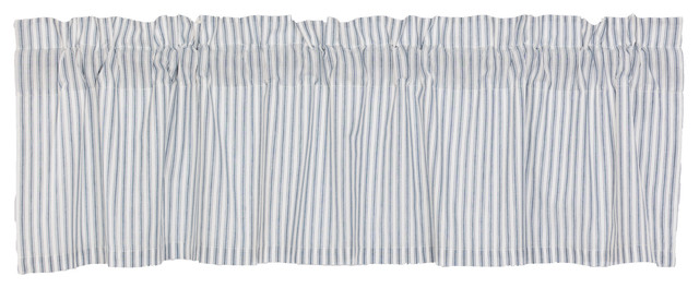 Farmhouse Kitchen Curtains Miller Farm Ticking Stripe Valance Rod