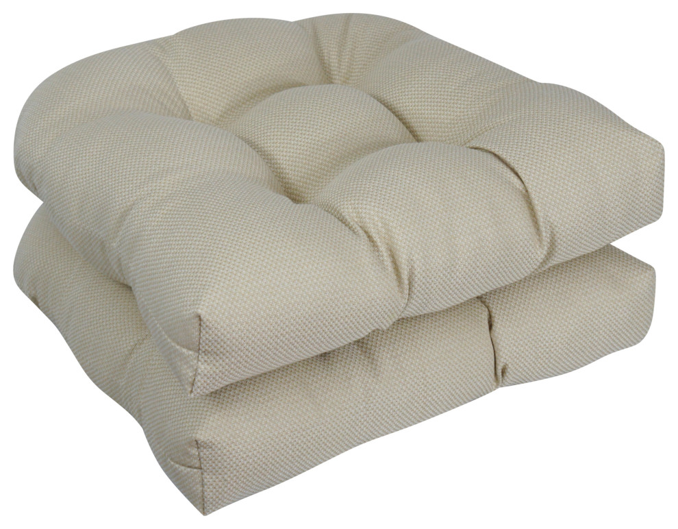 19" U-Shaped Premium Outdoor Tufted Chair Cushions, Set of 2, Pinehurst ...