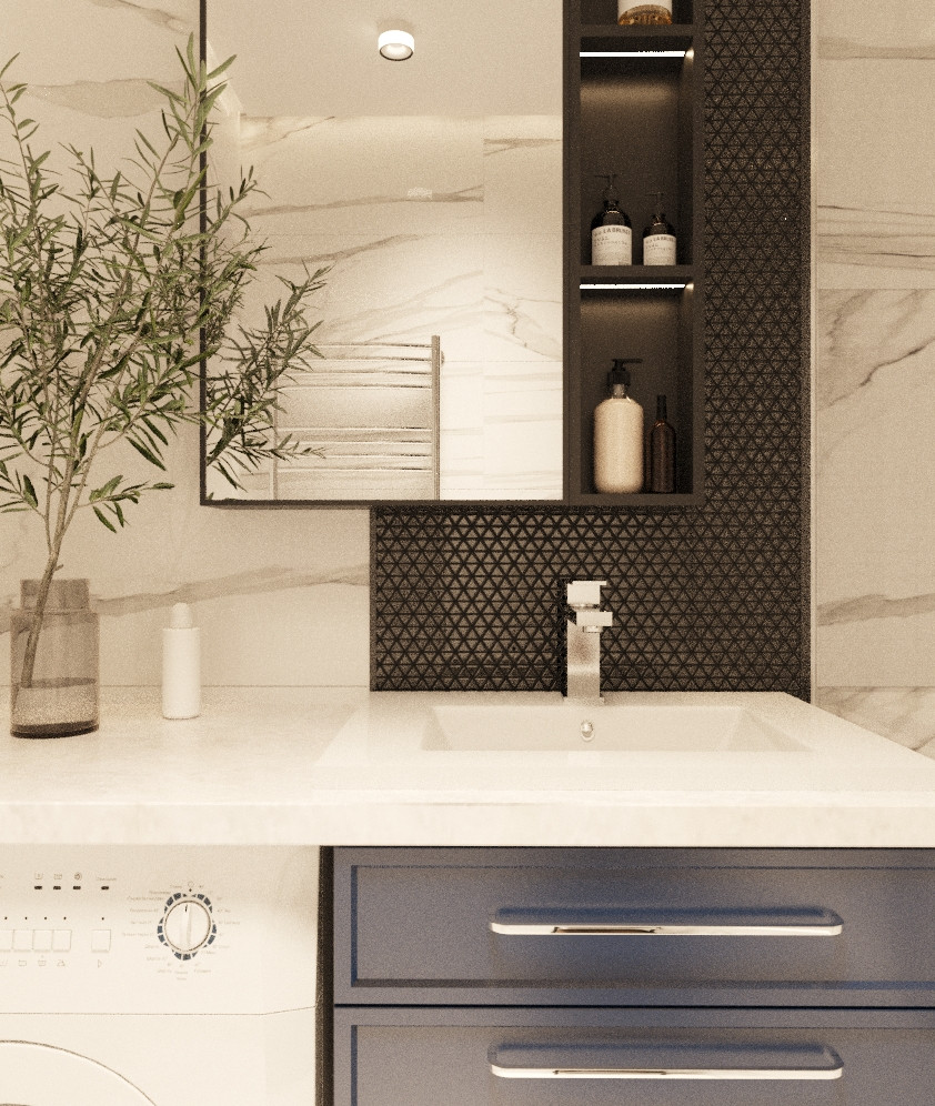 Квартира 64 кв/м в современном стиле, Ультрамарин