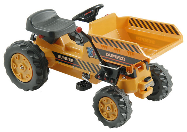 Kalee Kids Play Vehicles Pedal Tractor With Dump Bucket Yellow