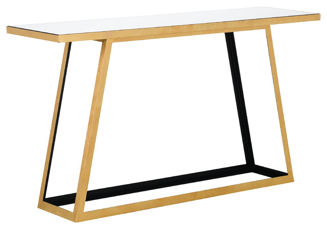 Yasmin Hollywood Regency Geometric Gold Open Pedestal Mirror Top Yasmin Hollywood Regency Geometric Gold