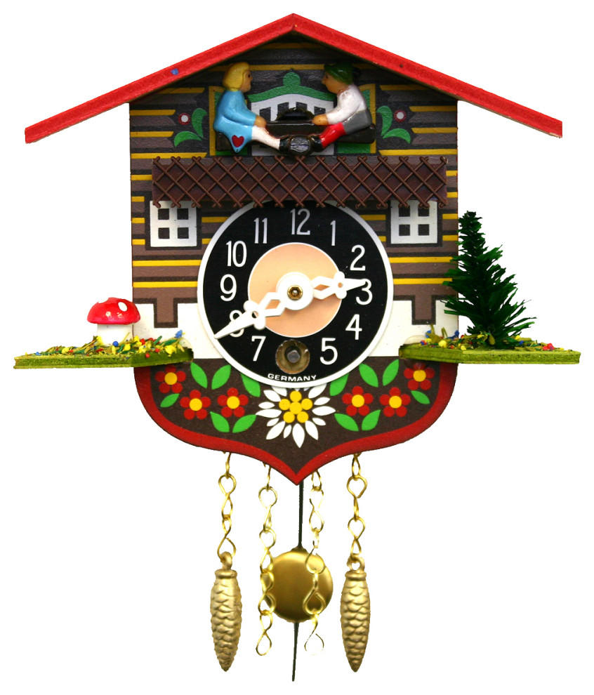 Engstler Key Wound Clock Pendulum Mini Size Contemporary Cuckoo