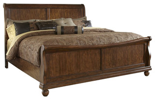 Liberty Furniture Rustic Traditions Queen Sleigh Bed, Rustic Cherry