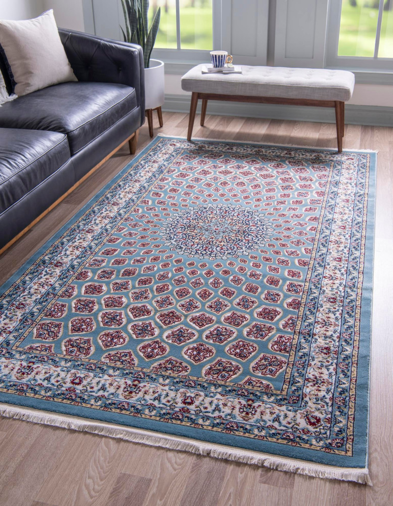 Rug Unique Loom Narenj Blue Rectangular 8' 0 x 10' 0 Traditional