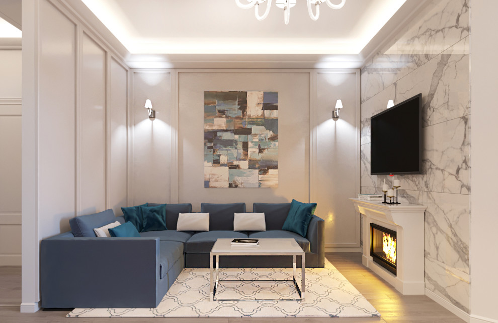 Дизайн проект квартиры 55 м2 в стиле "Неоклассика".