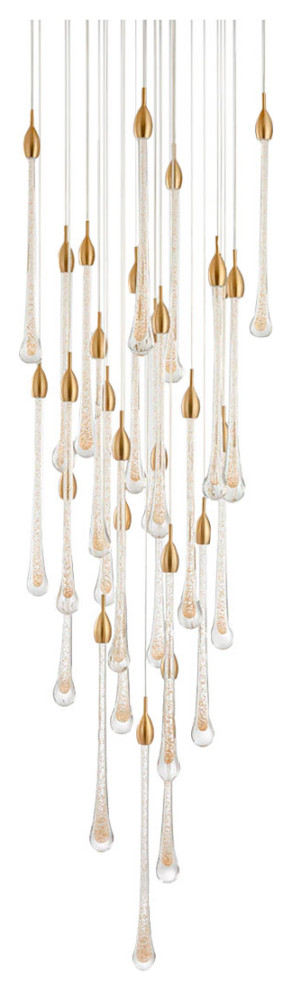 MIRODEMI® Castagniers | Staircase Gold Crystal Chandelier, 36 Lights (2)