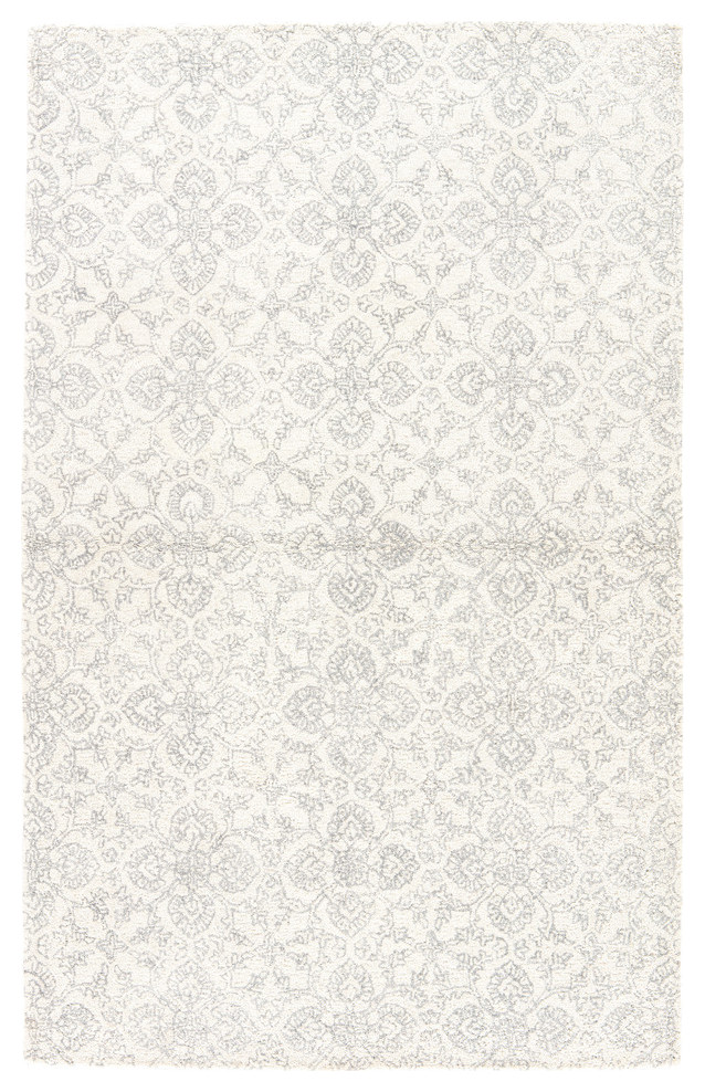 Jaipur Living Dover Handmade Damask Gray/Light Gray Area Rug, 2'x3'